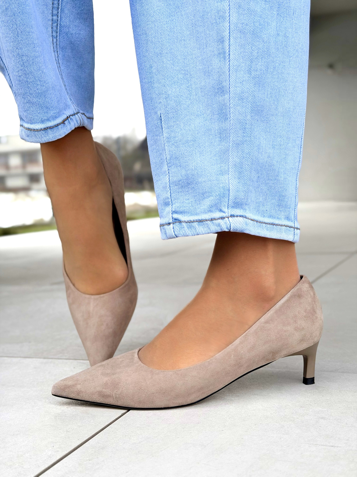 Czółenka OLEKSY ze skóry naturalnej