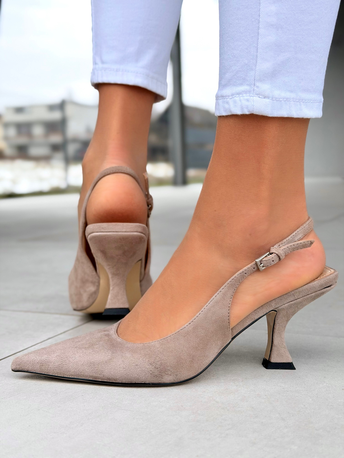 Czółenka OLEKSY ze skóry naturalnej