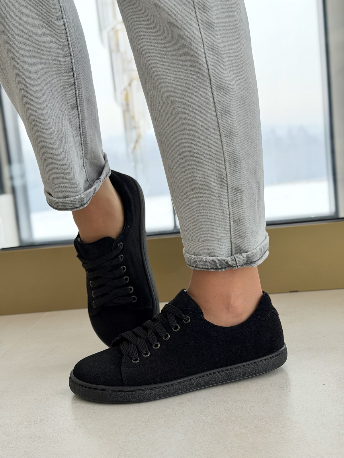 Czarne barefoot sneakersy skórzane OLEKSY