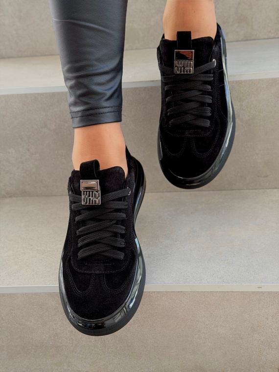 Czarne sneakersy zamszowe ze skóry naturalnej OLEKSY
