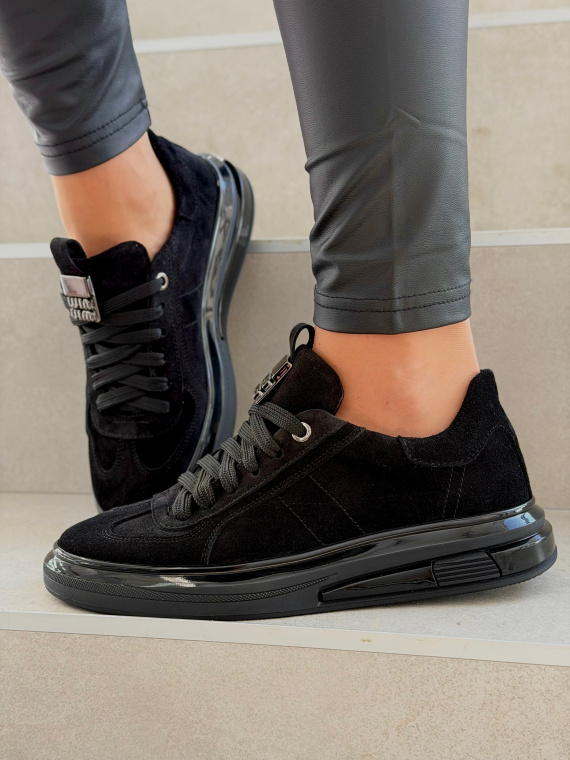 Czarne sneakersy zamszowe ze skóry naturalnej OLEKSY