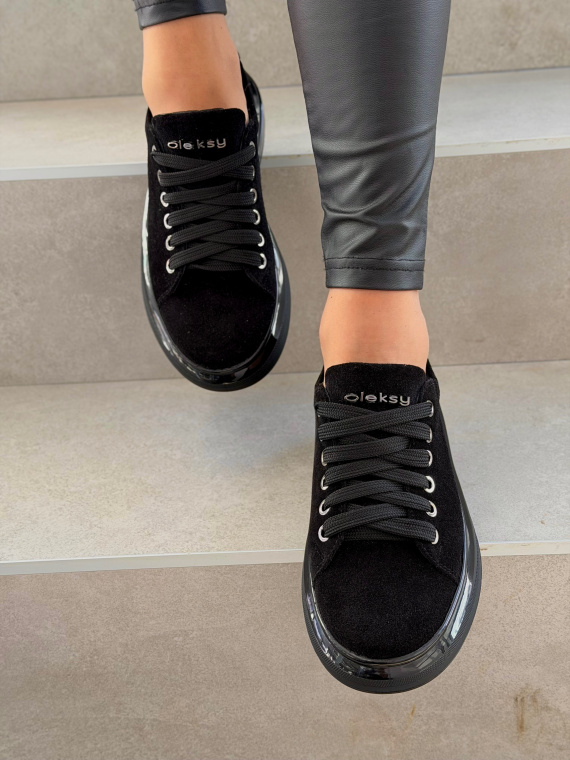 Czarne sneakersy zamszowe ze skóry naturalnej OLEKSY