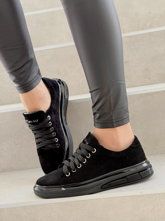 Czarne sneakersy zamszowe ze skóry naturalnej OLEKSY