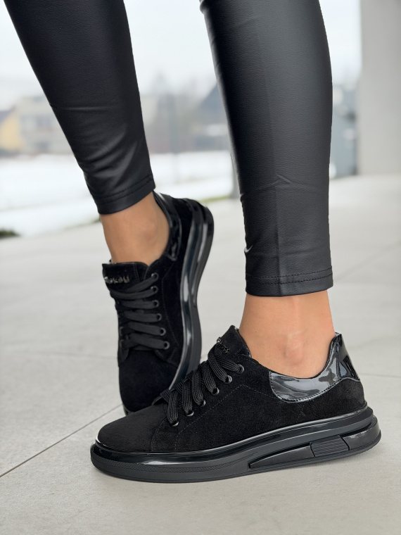 Czarne sneakersy skórzane OLEKSY ze skóry naturalnej