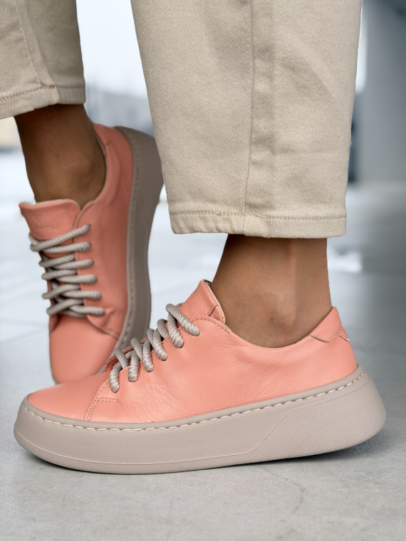 Morelowe sneakersy ze skóry naturalnej casual OLEKSY