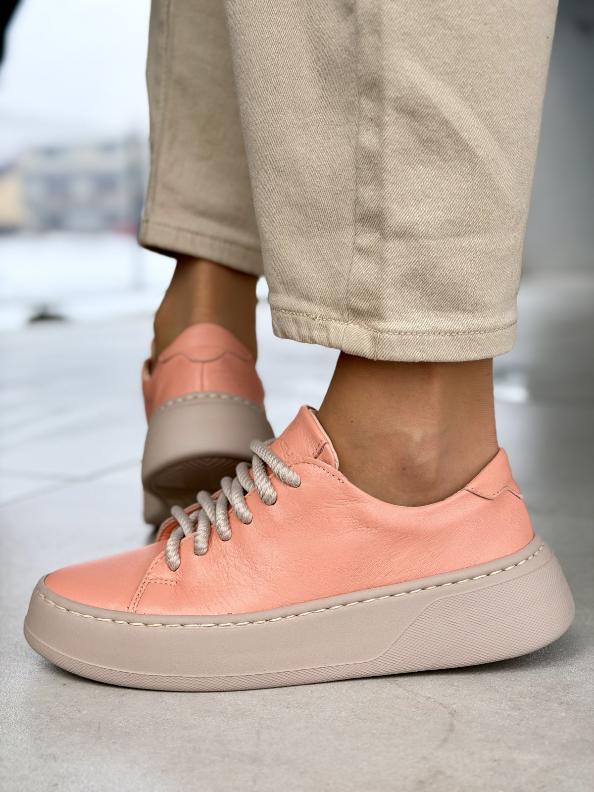 Morelowe sneakersy ze skóry naturalnej casual OLEKSY