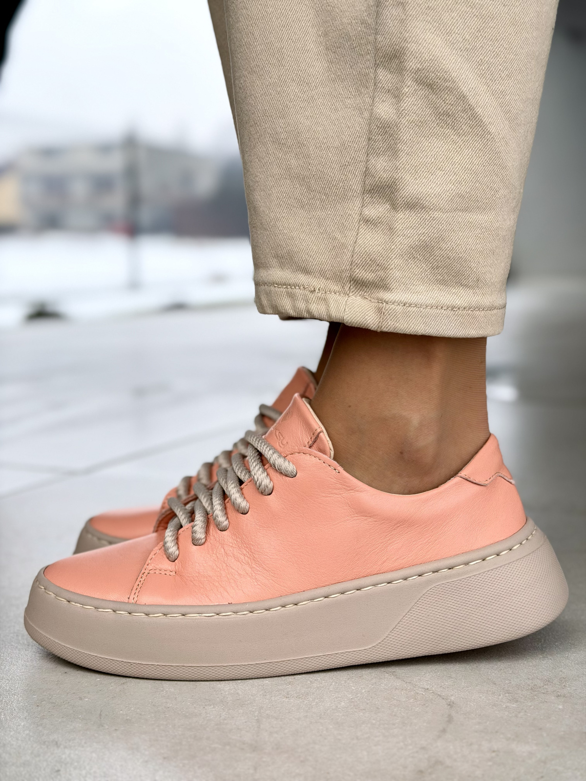 Morelowe sneakersy ze skóry naturalnej casual OLEKSY