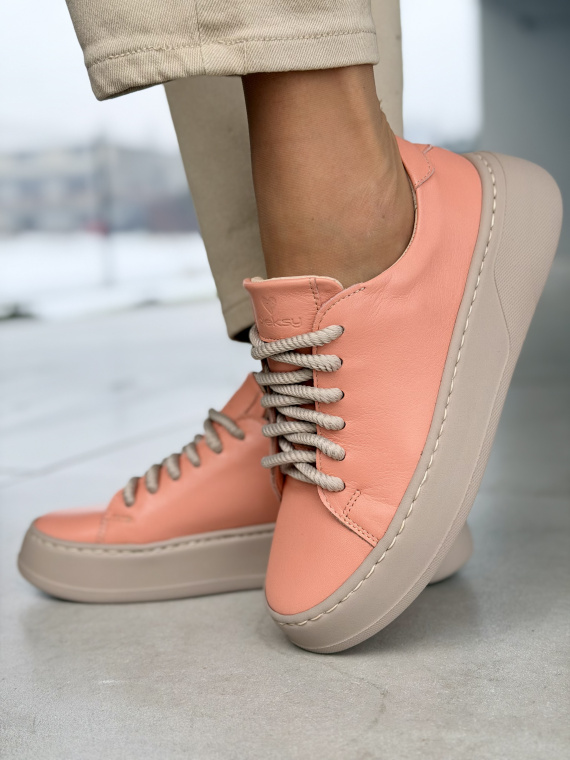 Morelowe sneakersy ze skóry naturalnej casual OLEKSY