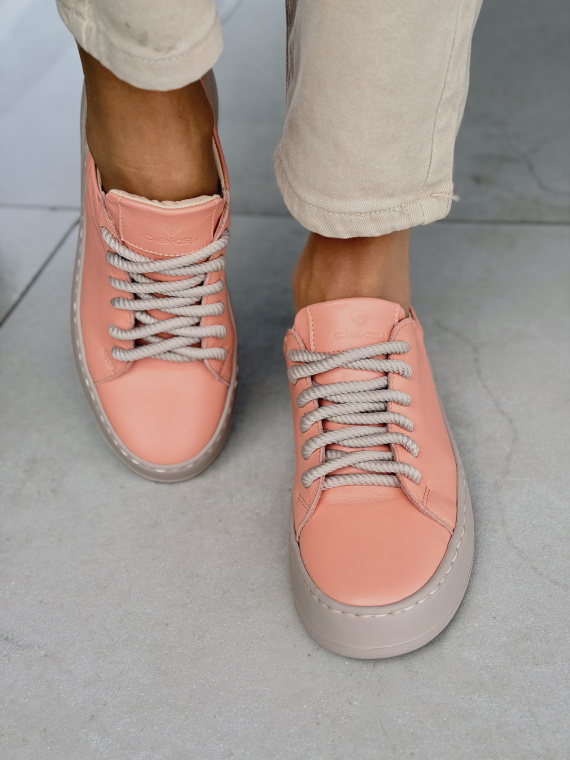 Morelowe sneakersy ze skóry naturalnej casual OLEKSY