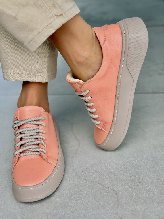 Morelowe sneakersy ze skóry naturalnej casual OLEKSY