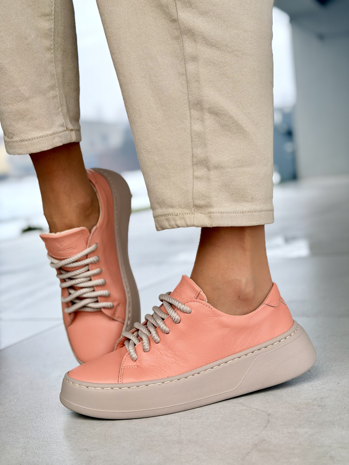 Morelowe sneakersy ze skóry naturalnej casual OLEKSY