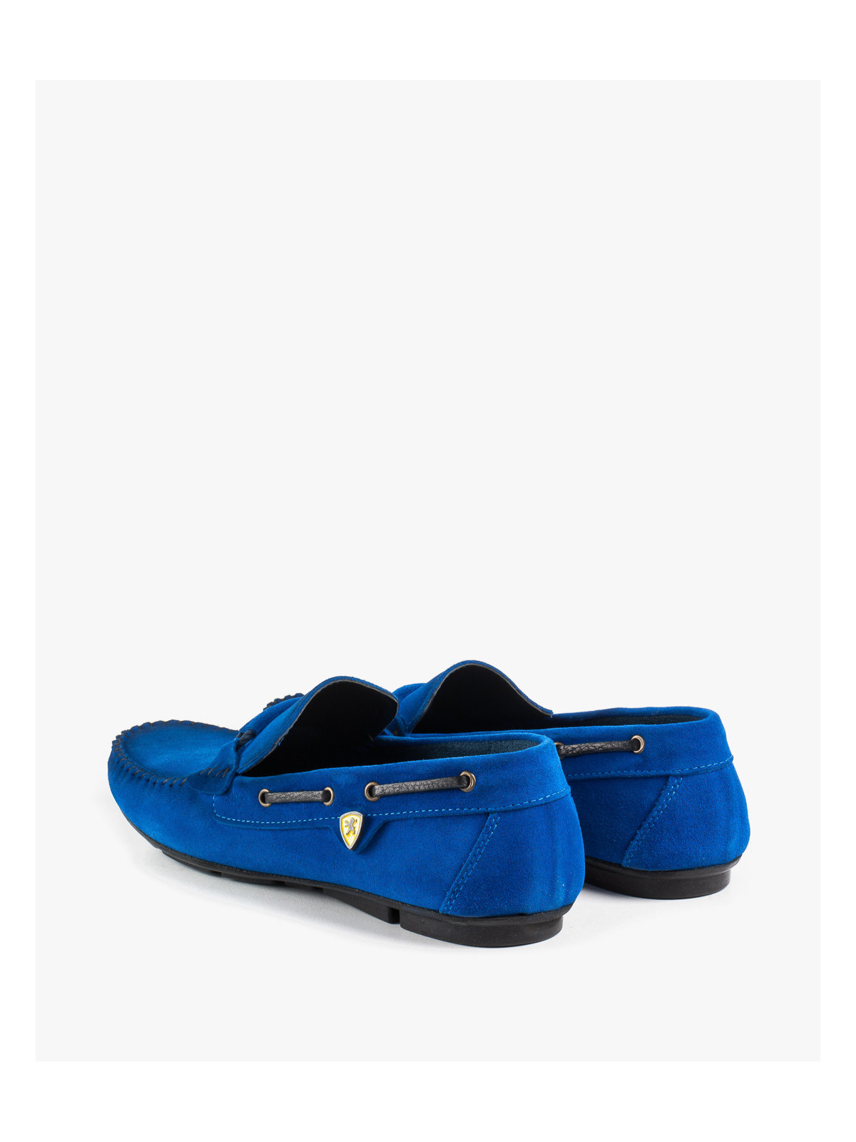 Niebieskie mokasyny męskie skórzane