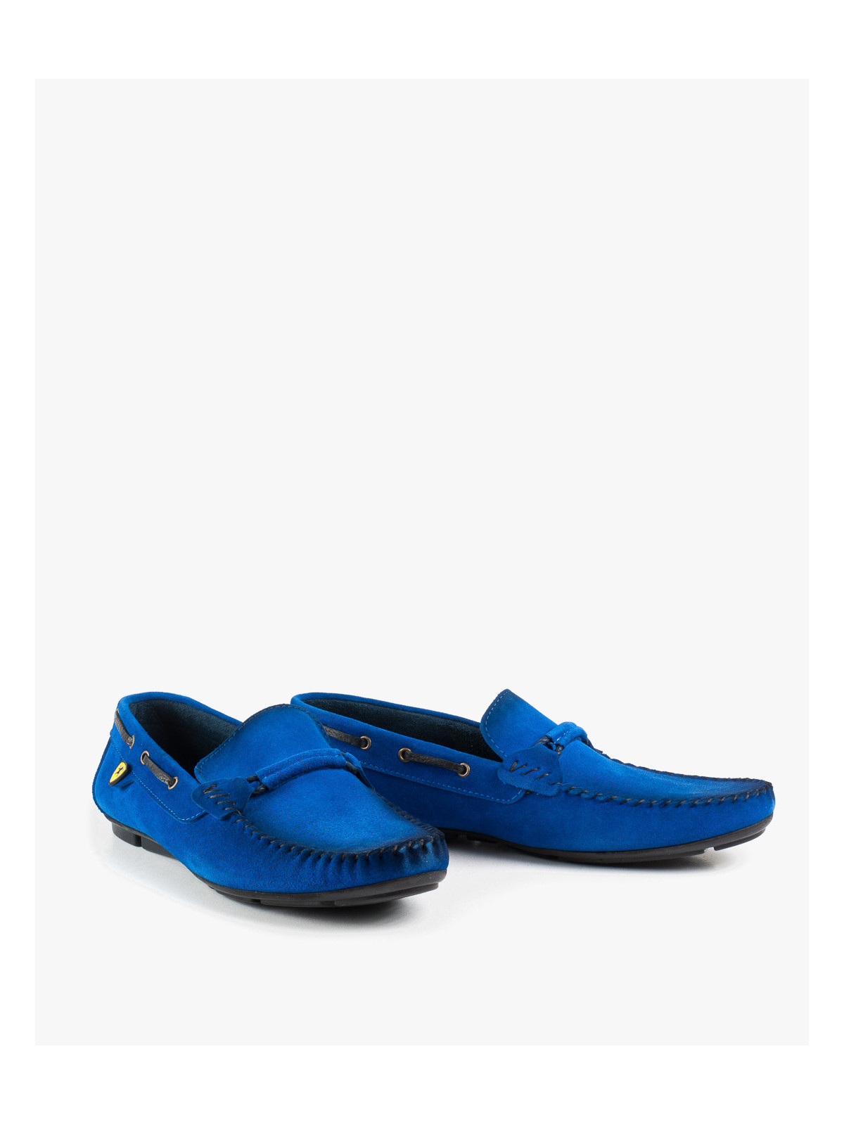 Niebieskie mokasyny męskie skórzane