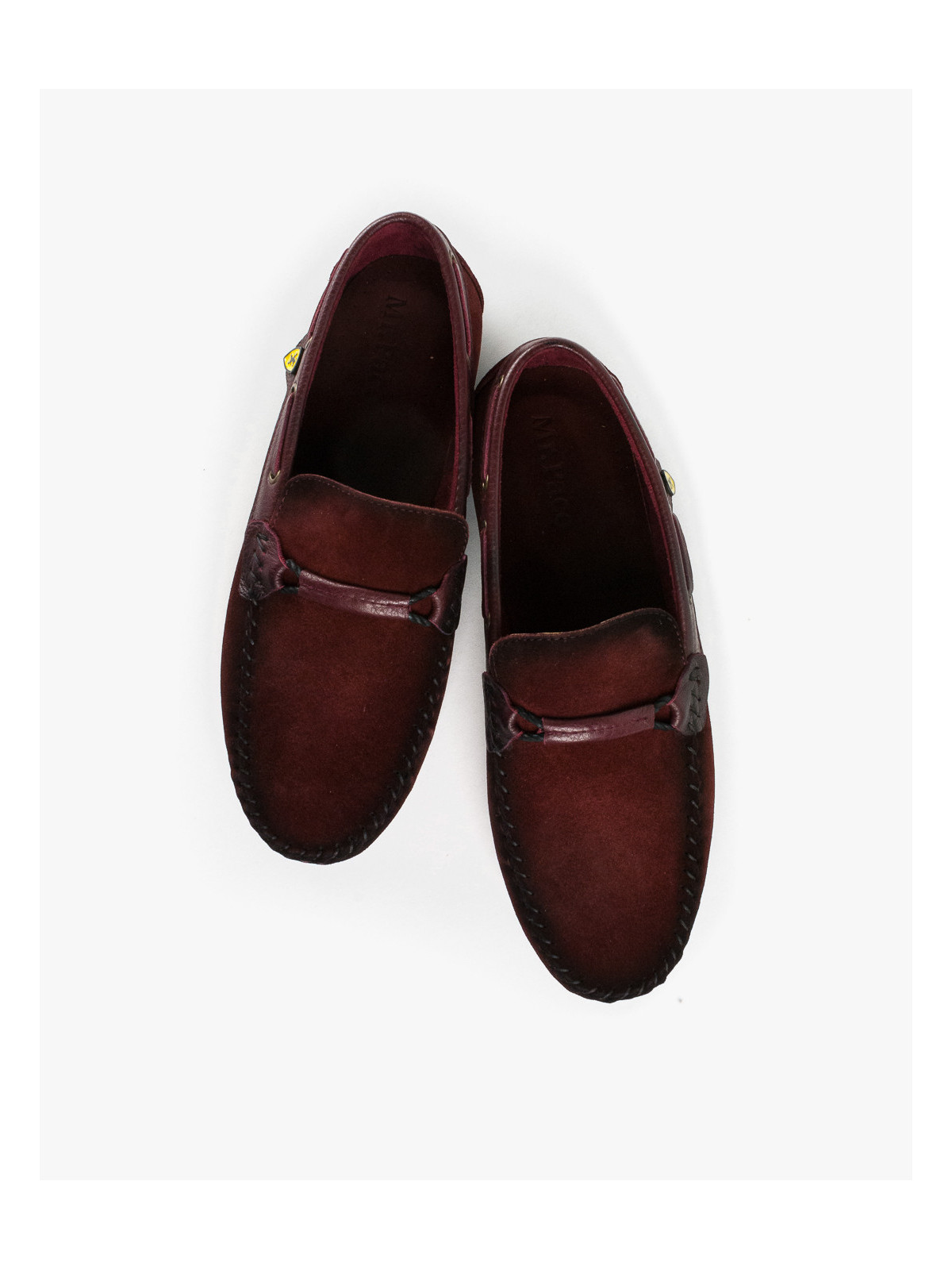 Bordowe mokasyny męskie skórzane