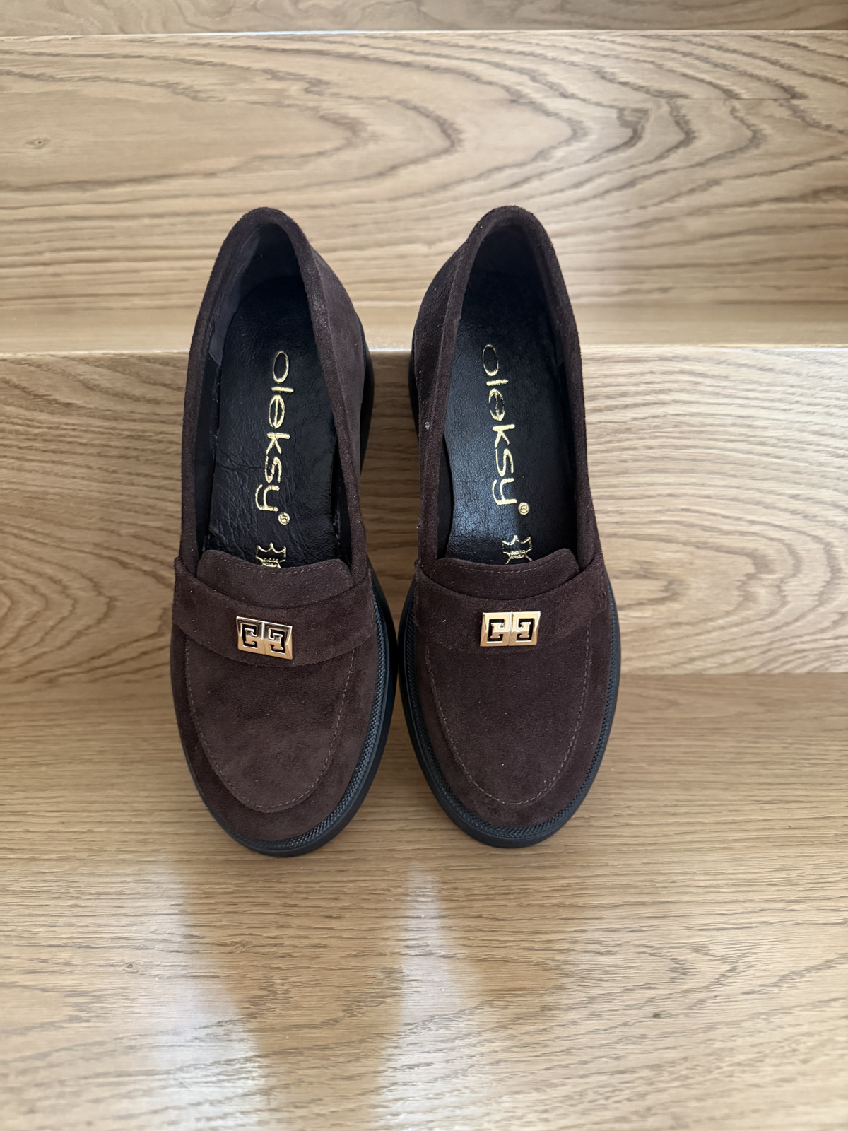 Brązowe mokasyny damskie zamszowe ze skóry naturalnej OLEKSY casual