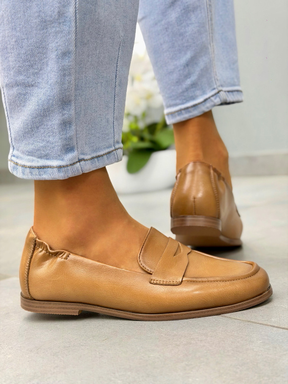 Rude mokasyny loafersy damskie ze skóry naturalnej casual