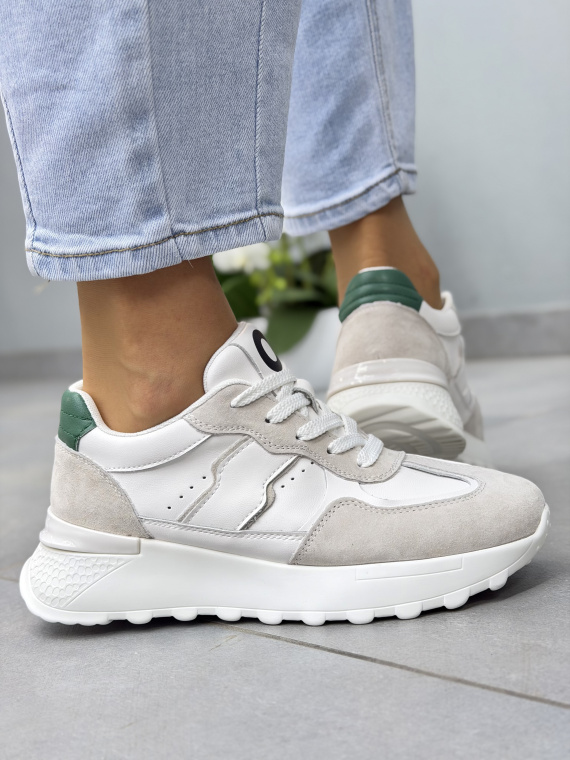 Białe sneakersy damskie skórzane OLEKSY casual