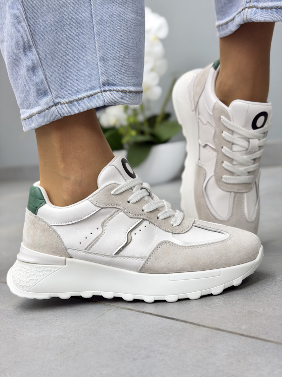 Białe sneakersy damskie skórzane OLEKSY casual