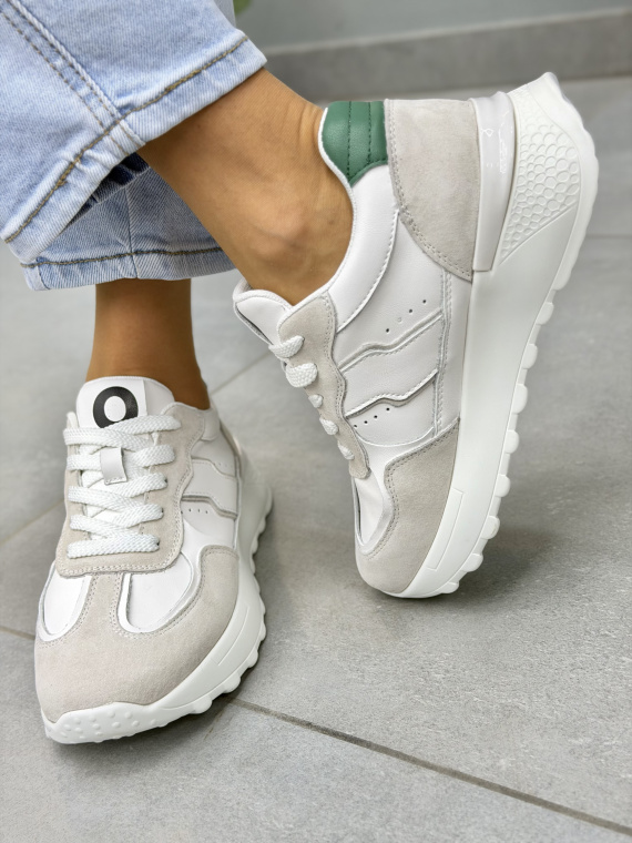 Białe sneakersy damskie skórzane OLEKSY casual