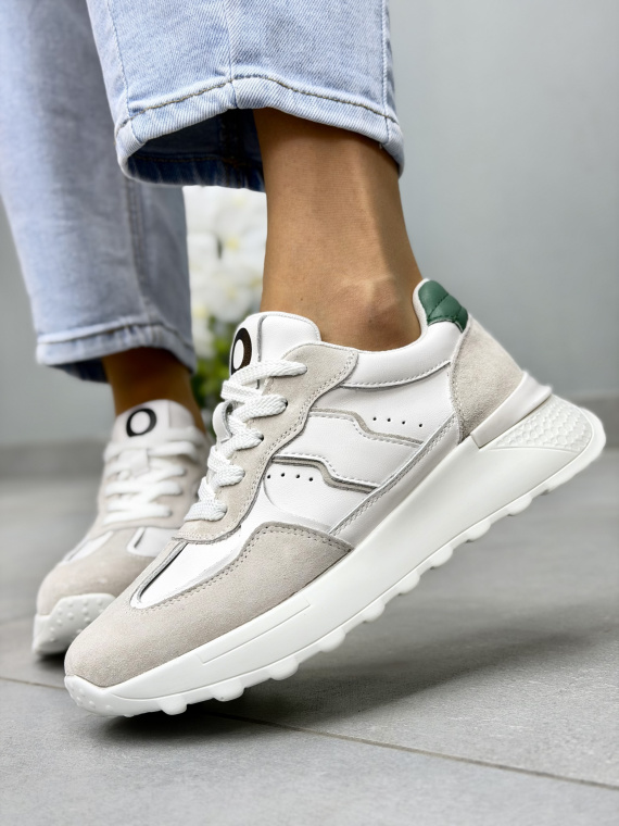 Białe sneakersy damskie skórzane OLEKSY casual
