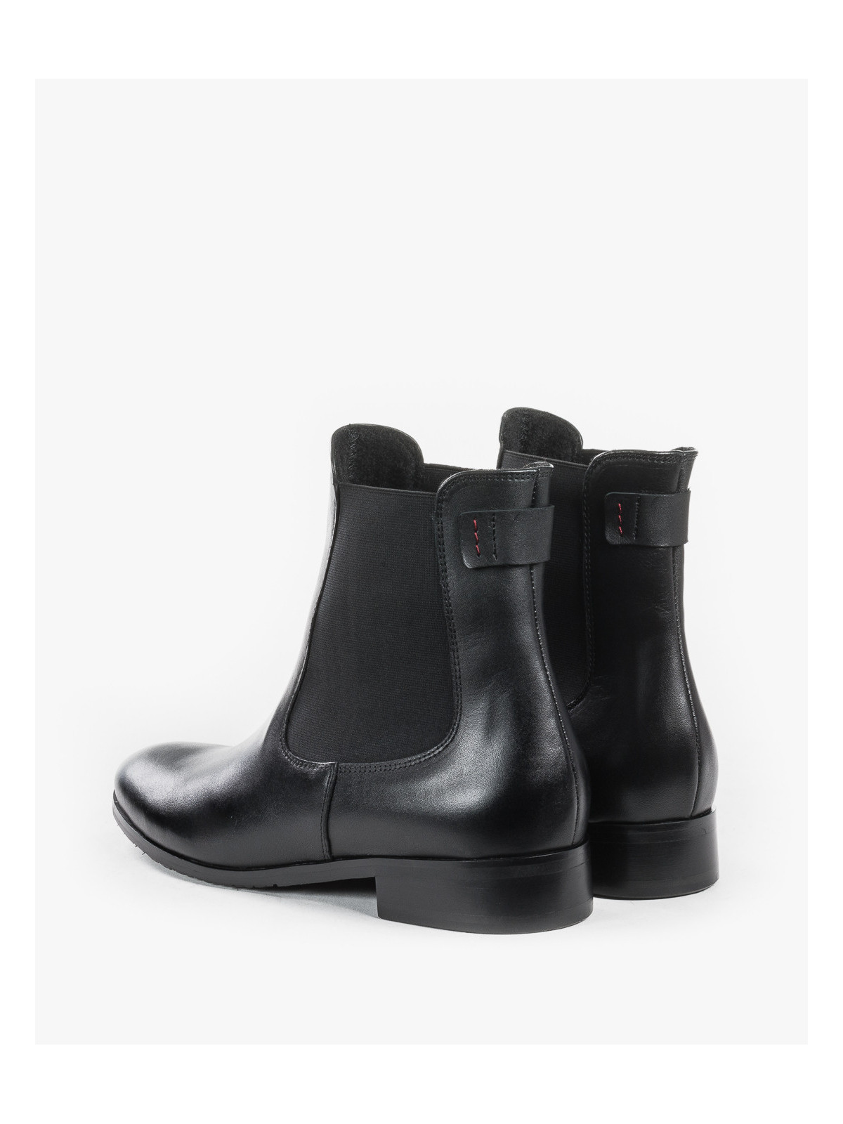 Czarnse sztyblety damskie skórzane