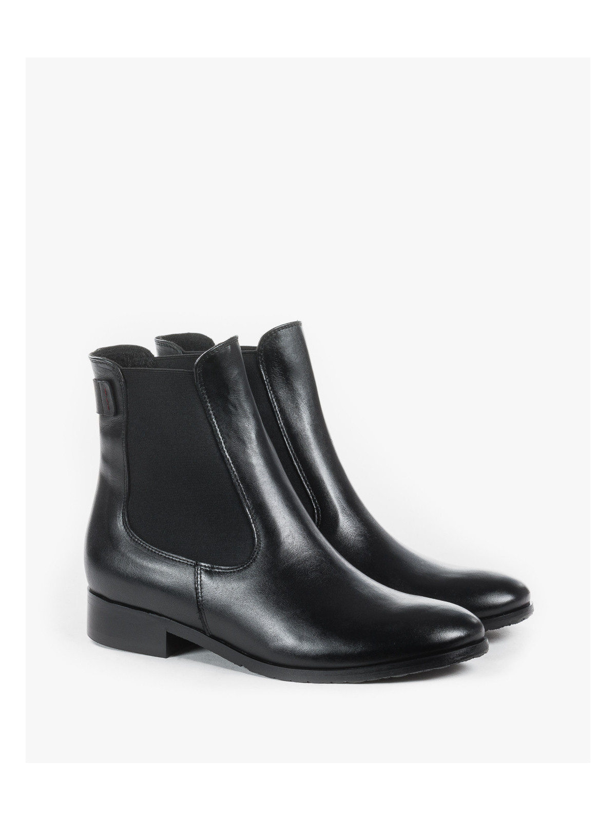 Czarnse sztyblety damskie skórzane