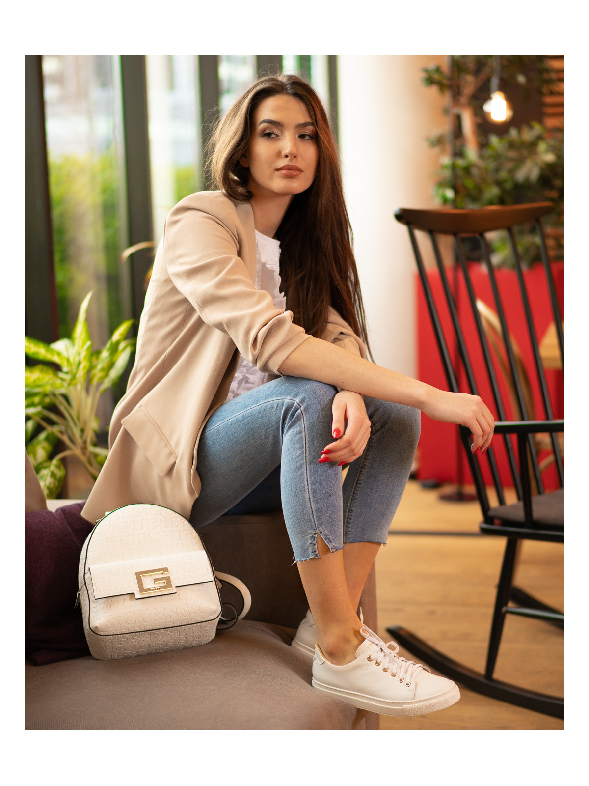 Białe trampki damskie skórzane OLEKSY polskiej produkcji