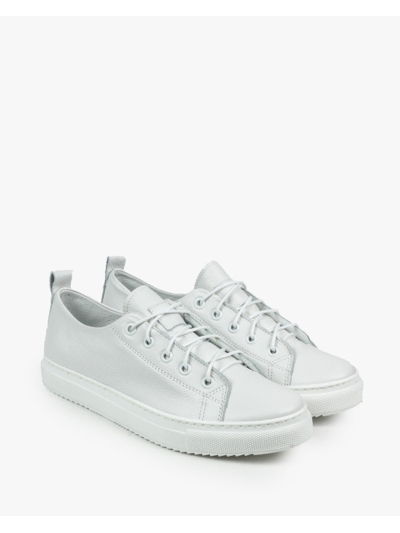 Białe trampki damskie skórzane